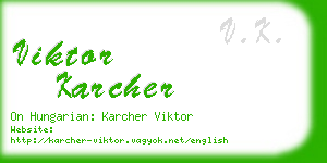 viktor karcher business card